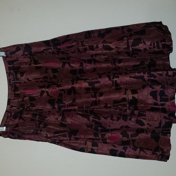 ALFANI SILK PRINT PLEATED SKIRT - Picture 2 of 7